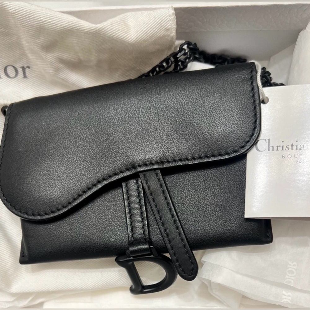Dior nano Black Crossbody pouch card bag